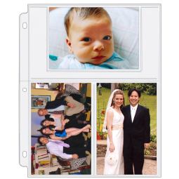 Poly Archival-Safe Pages - Holds Three 4" x 6" Photos / Cards