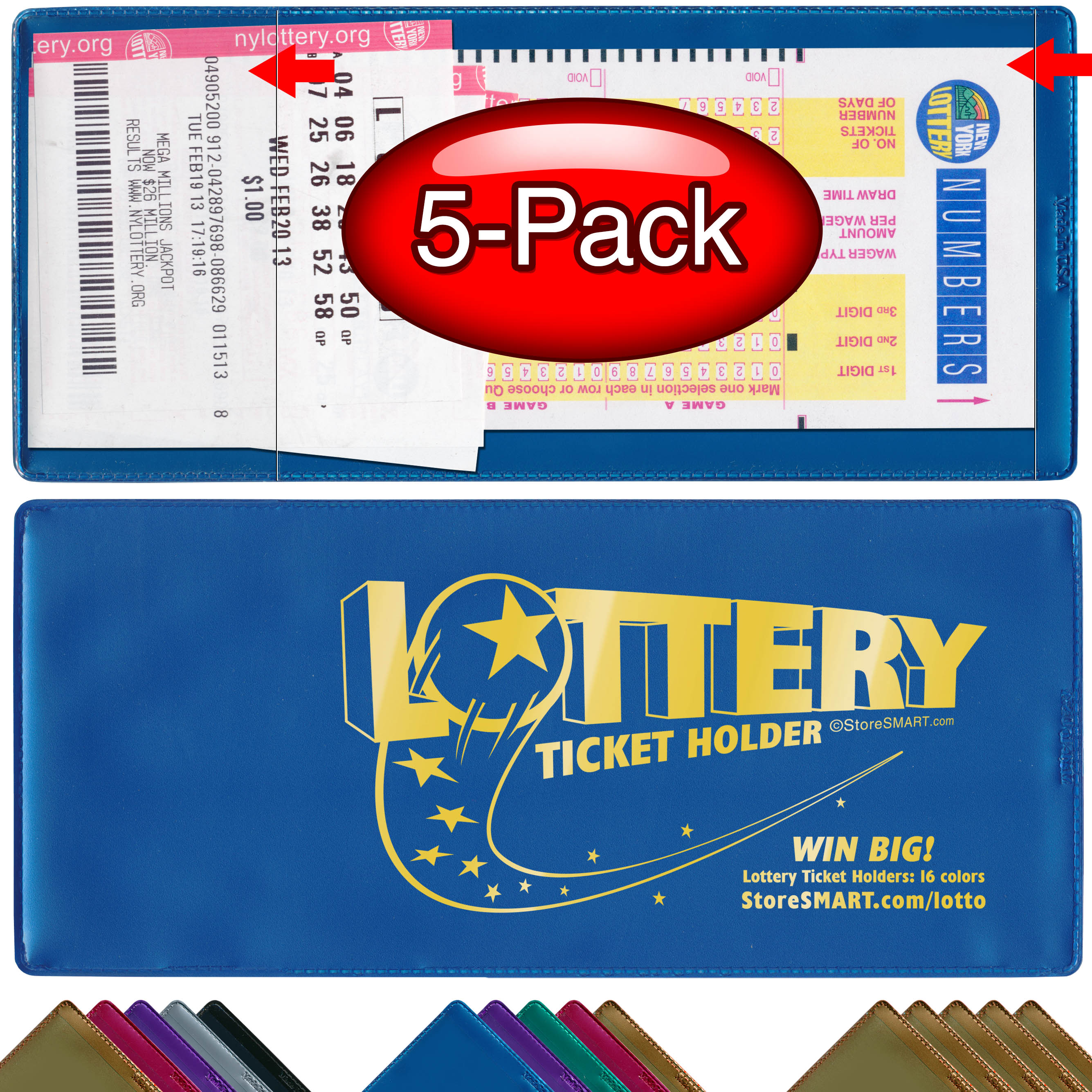 10 Pcs Lottery Ticket Holders, 4.3 x 9.45 Inches Lotto Ticket Holders with  Business Card Pocket, Plastic Ticket Holders, with Lottery Ticket Scratcher