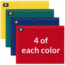 Magnetic Closure Pocket - Magnetic-Back - 8 1/2" x 11" - 16 Piece Variety Pack - Bright Colors