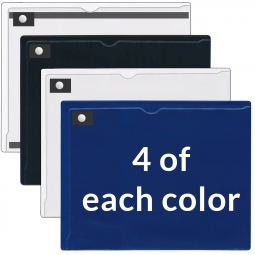 Magnetic Closure Pocket - Magnetic-Back - 8 1/2" x 11" - 16 Piece Variety Pack - Basic Colors