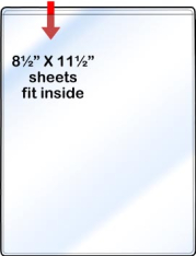 Non Adhesive Pocket - Letter size - Open Short - 8 &frac12;" x 11 &frac12;"