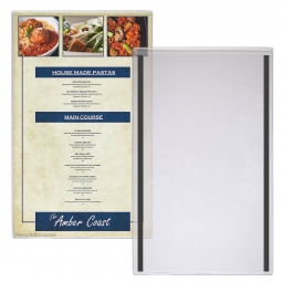 Heavy Duty Flex-Menu Vinyl Plastic Toploaders - 8 ½” x 14” - Magnetic Back