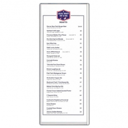 2-View / Single Pocket Menu: 4 &frac14;" x 11" - Open Long Side