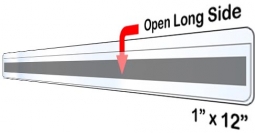 Plastic Label Holder - Magnetic Back - 1" x 12" - Open Long Side