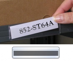 Plastic Label Holder - Magnetic Back - 1" x 4" - Open Long Side