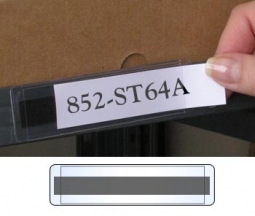 Plastic Label Holder - Magnetic Back - 1" x 4" - Open Both Short Sides