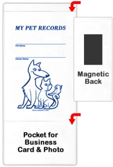 Pet Records Pocket - Animals Design with Magnetic Back