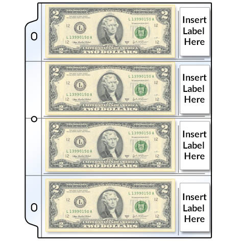 100 Ct. Box BCW Pro 4-Pocket Currency Page 
