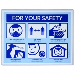 Safety Sign Holder - Remove & Reuse-Peel & Stick Pocket: 8 &frac12;" x 11" - Open Short