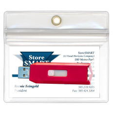 USB Flash Drive & Business Card Holders - Zip-Top and Hang Hole - Open Long Side
