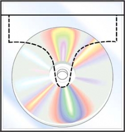 Peel & Stick Square Bottom CD Pocket w/ Tamperproof Seal