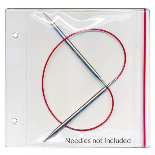 Knitting needle storage for Circular needles with notion zipper