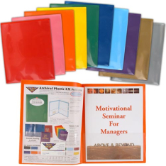 10-pack Plastic Pocket Folders with Clear Overlay