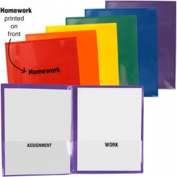 6-pack Homework Folders: 1 each Primary Colors