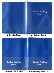Plastic 2-Pocket Folders - Custom Printing on Front Cover and Inside Pockets