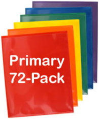 72-pack LX Folders Assorted: 12 each Primary Colors - SALE!