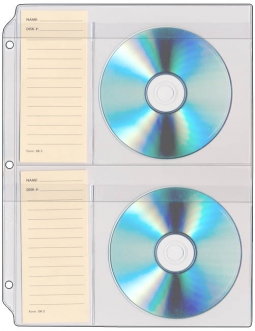 Binder Page with Flaps for Two CDs/DVDs