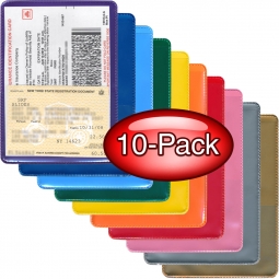Insurance & ID Card Holder - 4" x 5 5/8" - Variety 10-Pack