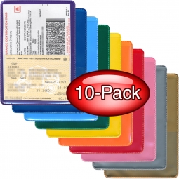 Insurance & ID Card Holder - 4" x 5 5/8" - Variety 10-Pack