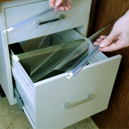 Clear Hanging File Folder with two sturdy metal rods