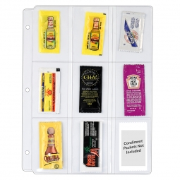 Clear Vinyl Collector's Binder Pages - Condiment Packets - Side Load