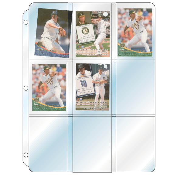 Clear Vinyl 9-Pocket Binder Page for Polaroid Prints and Trading Cards - Center Load