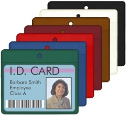 ID Badge/Card Holder - Single Round Hole - Color Coded - Open Long Side