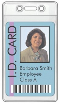 ID Badge/Card Holder - Double Round Holes with Single Slot Hole - Open Short Side - Made in USA