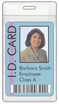 ID Badge/Card Holder - Single Slot Hole - Open Short Side - Made in USA