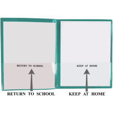 School / Home Plastic Folders - 6-Pack - Metallic Colors - English