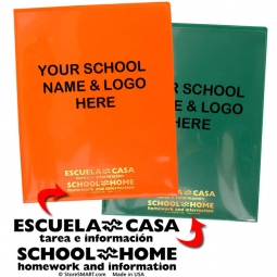 Custom Printing - Plastic School / Home Folders - English/Spanish