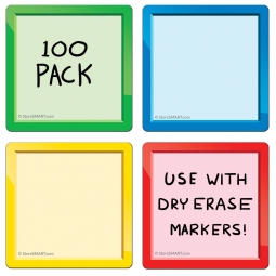 3" x 3" Smart Magnetic Note Cards - Variety 100-Pack
