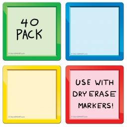 3" x 3" Smart Magnetic Note Cards - Variety 40-Pack