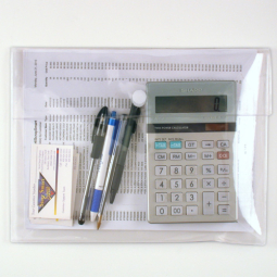Clear Plastic Portfolios with Velcro Closure - 9 3/8" x 12 1/4"
