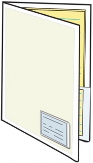 Clear Plastic SMART Folders w/Business Card Holder on Front - Legal Size - 8 1/2" x 14"