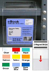 Bookshelf Card Holder - Magnetic - Holds a 4 &frac12;" wide card - Adheres to TOP of shelf