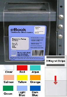 Bookshelf Card Holder - Magnetic - Holds a 4 &frac12;" wide card - Adheres to TOP of shelf