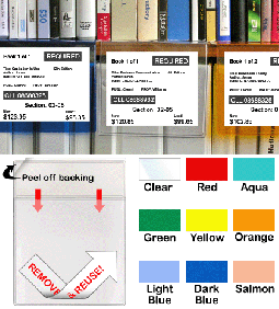 Bookshelf Card Holder - Peel & Stick Remove & Reuse - Holds a 7" x 7" Title Card