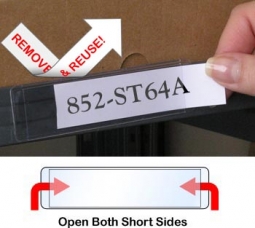 Remove & Reuse Shelf Label Holder - 1" x 4" - Open Both Short Sides
