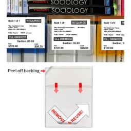 Bookshelf Card Holder - Peel & Stick Remove & Reuse - Holds a 5" x 7" Title Card