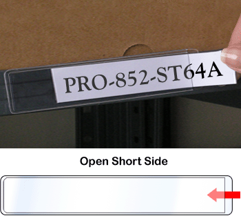 Peel Stick Shelf Label Holder 1 X 6 Open One Short Side