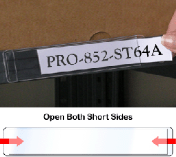 Peel & Stick Shelf Label Holder - 1" x 6" - Open both short sides