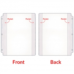 Open Face - Binder Page - Letter Size - Pockets on Long Sides - Front & Back