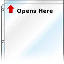 Plastic Sheet Protector - 3 1/4" x 6 1/2" - Open Short