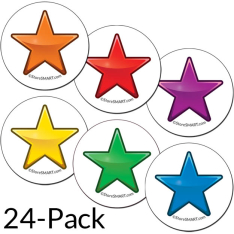 Star Magnets - 1 &frac14;" Circles - 24-Pack