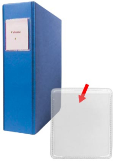 Peel & Stick Pocket - Spine/Shelf Pocket - Open Short - 2 1/8" x 2 3/8" (for 2" binders)