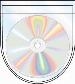 Non-Adhesive Round Bottom CD Pocket w/ Flap