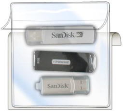 Peel & Stick USB Flash Drive Pocket with Flap