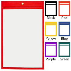 Rigid-Vinyl Sewn Pocket - 6" x 9" - Open Short