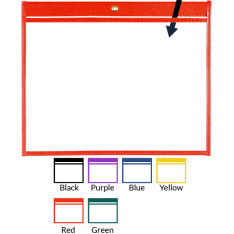 Rigid-Vinyl Sewn Pocket - 9" x 12" - Open Long